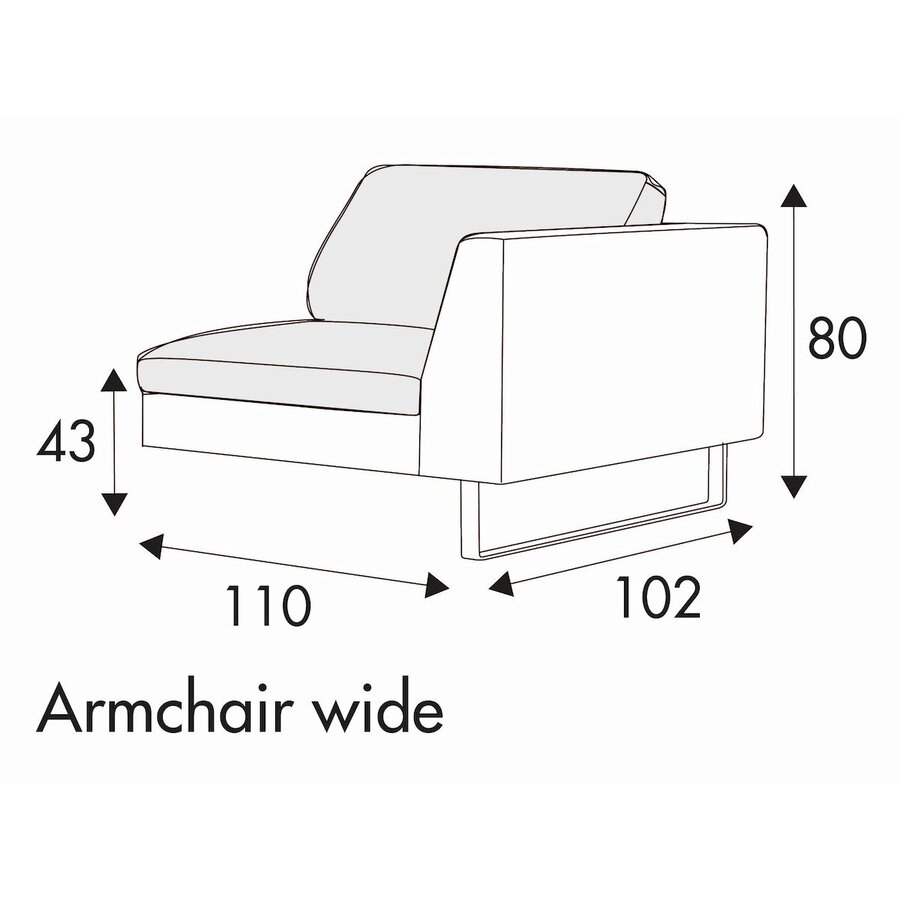 Tokyo Armfauteuil 110 cm Links/Rechts Tokyo Armfauteuil 110 cm Links/Rechts
