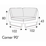 Tokyo Hoek 90º 102 cm Tokyo Hoek 90º 102 cm