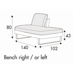 Tokyo Bench 140 cm Links/Rechts