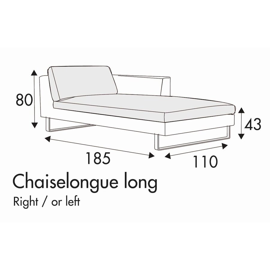 Tokyo Chaise Longue 110 x 185 cm Rechts/Links Tokyo Chaise Longue 110 x 185 cm Rechts/Links