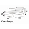 Tokyo Chaise Longue 90 x 155 cm Rechts/Links