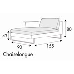 Tokyo Chaise Longue 90 x 155 cm Rechts/Links Tokyo Chaise Longue 90 x 155 cm Rechts/Links
