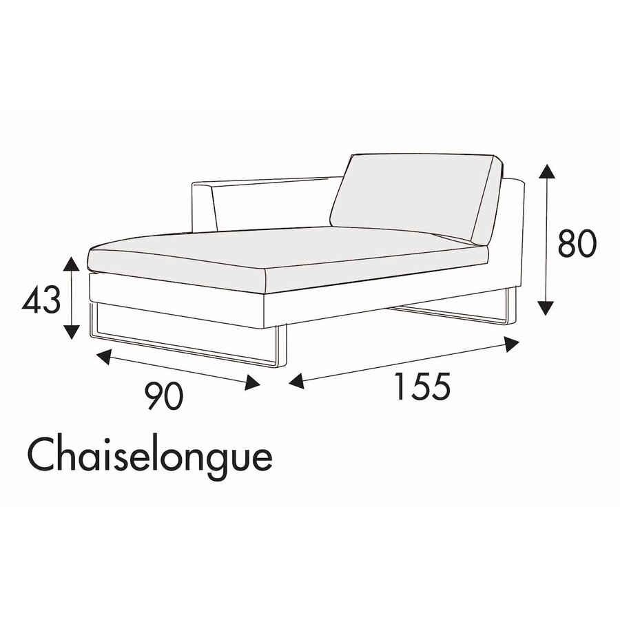 Tokyo Chaise Longue 90 x 155 cm Rechts/Links Tokyo Chaise Longue 90 x 155 cm Rechts/Links