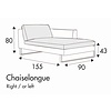 Tokyo Chaise Longue 90 x 155 cm Rechts/Links