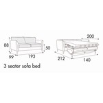 Lucy 3-Zits Slaapbank 193 cm