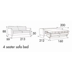 Lucy 4-Zits Slaapbank 213 cm