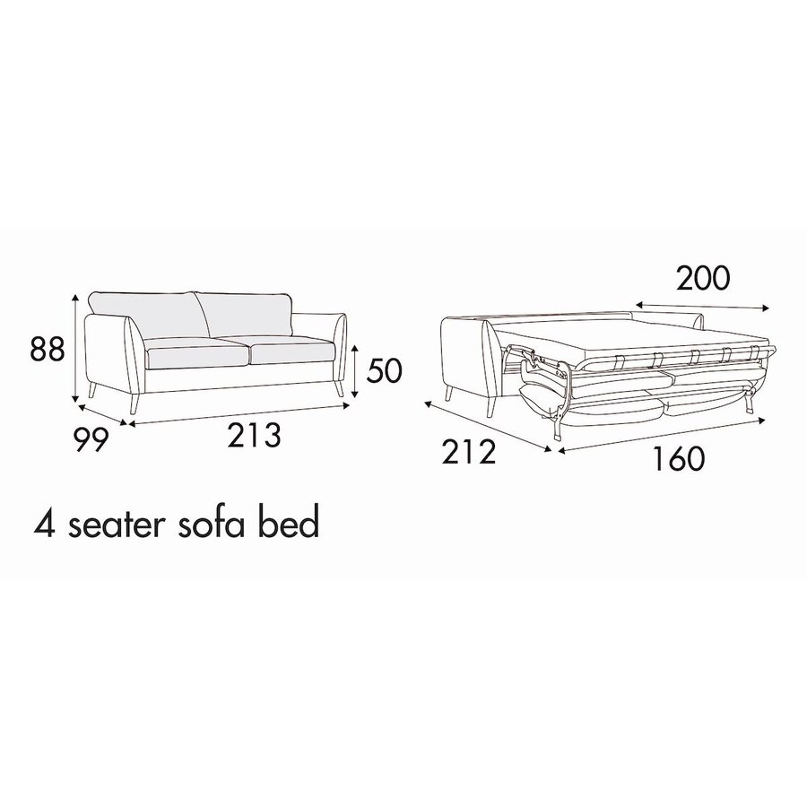 Lucy 4-Zits Slaapbank 213 cm