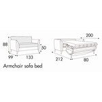 Lucy Fauteuil Slaapbank 133 cm Lucy Fauteuil Slaapbank 133 cm