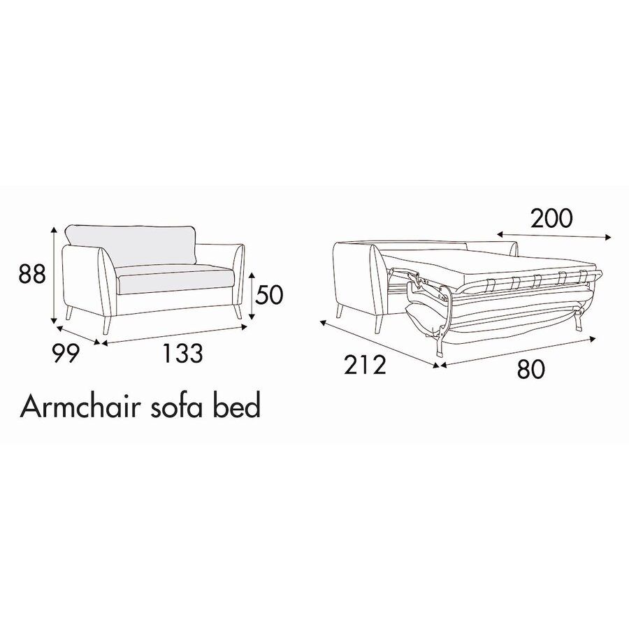 Lucy Fauteuil Slaapbank 133 cm Lucy Fauteuil Slaapbank 133 cm
