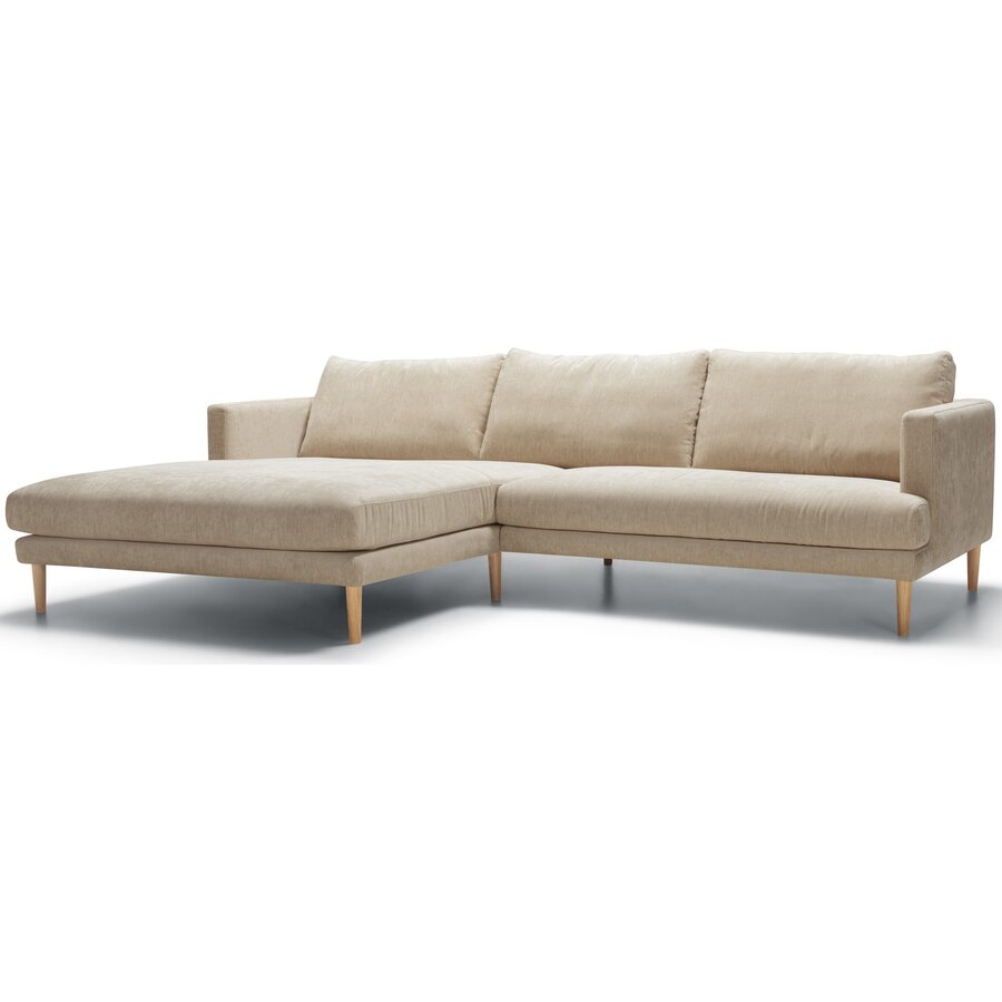 Britt 2.5-Zits Bank + Chaiselongue Natur Britt 2.5-Zits Bank + Chaiselongue Natur