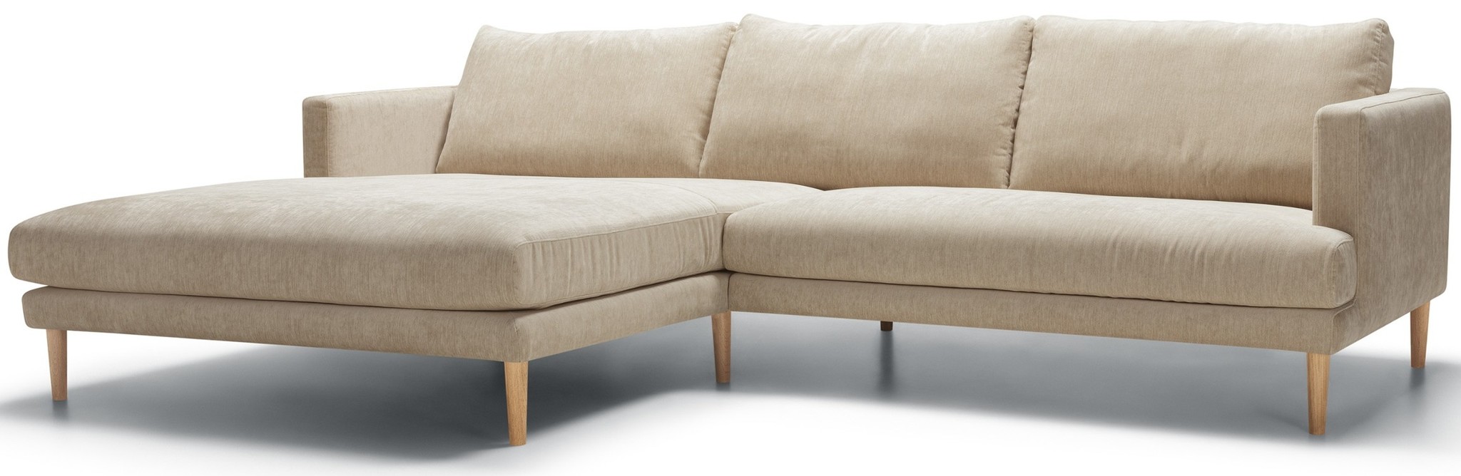 Britt 2.5-Zits Bank + Chaiselongue Natur