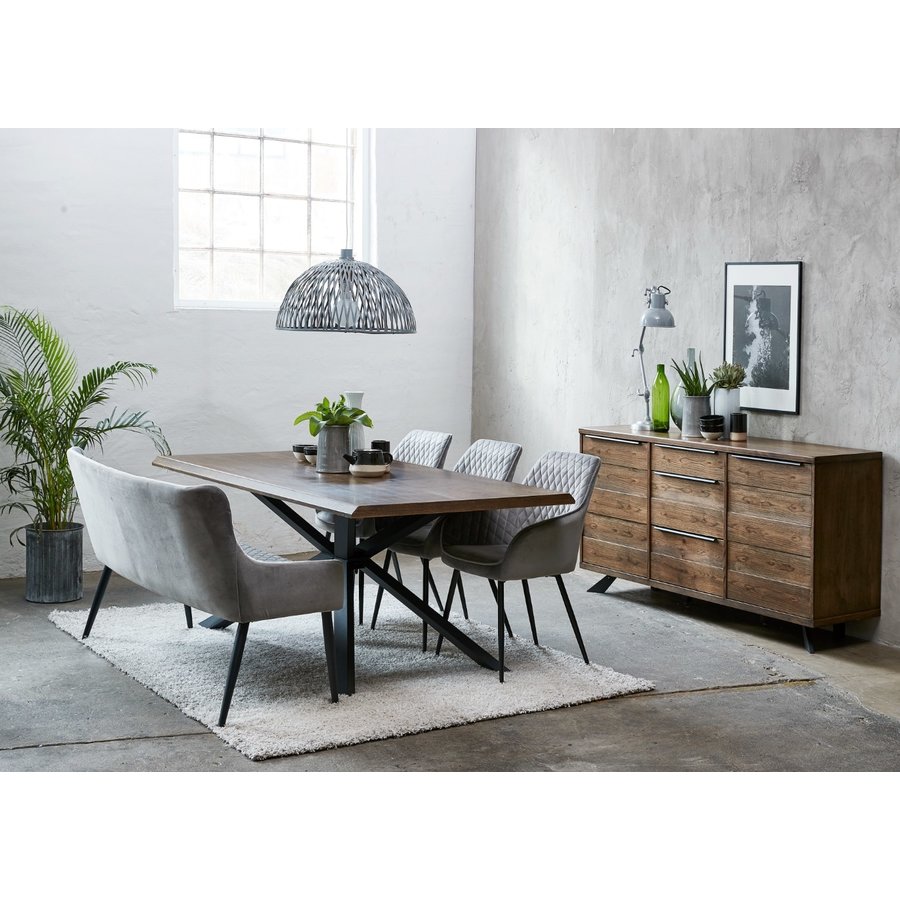 Arno Eettafel 160 x 90 cm Gerookt Eiken Arno Eettafel 160 x 90 cm Gerookt Eiken