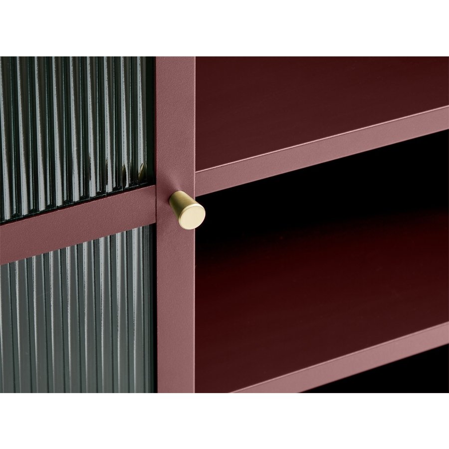 Bronco Opbergkast Glazen Deuren Wijnrood