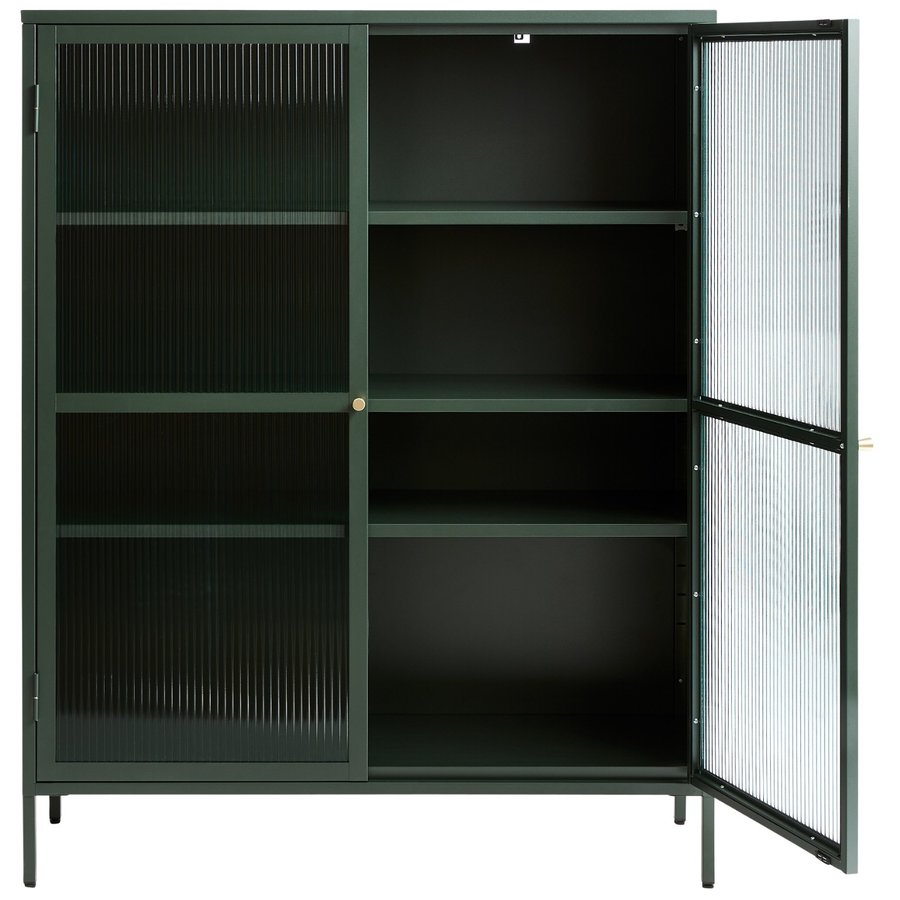 Bronco Opbergkast Glazen Deuren Groen Bronco Opbergkast Glazen Deuren Groen