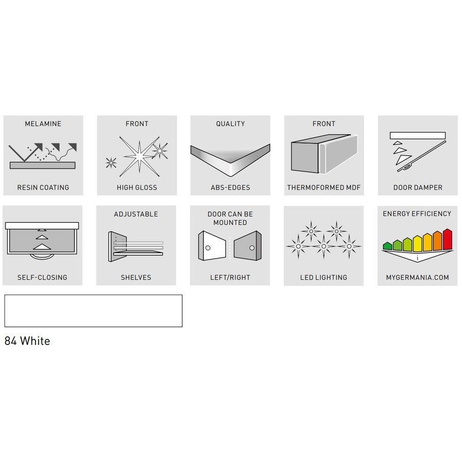 Salinas Badkamerkast Small Hoogglans Wit Salinas Badkamerkast Small Hoogglans Wit