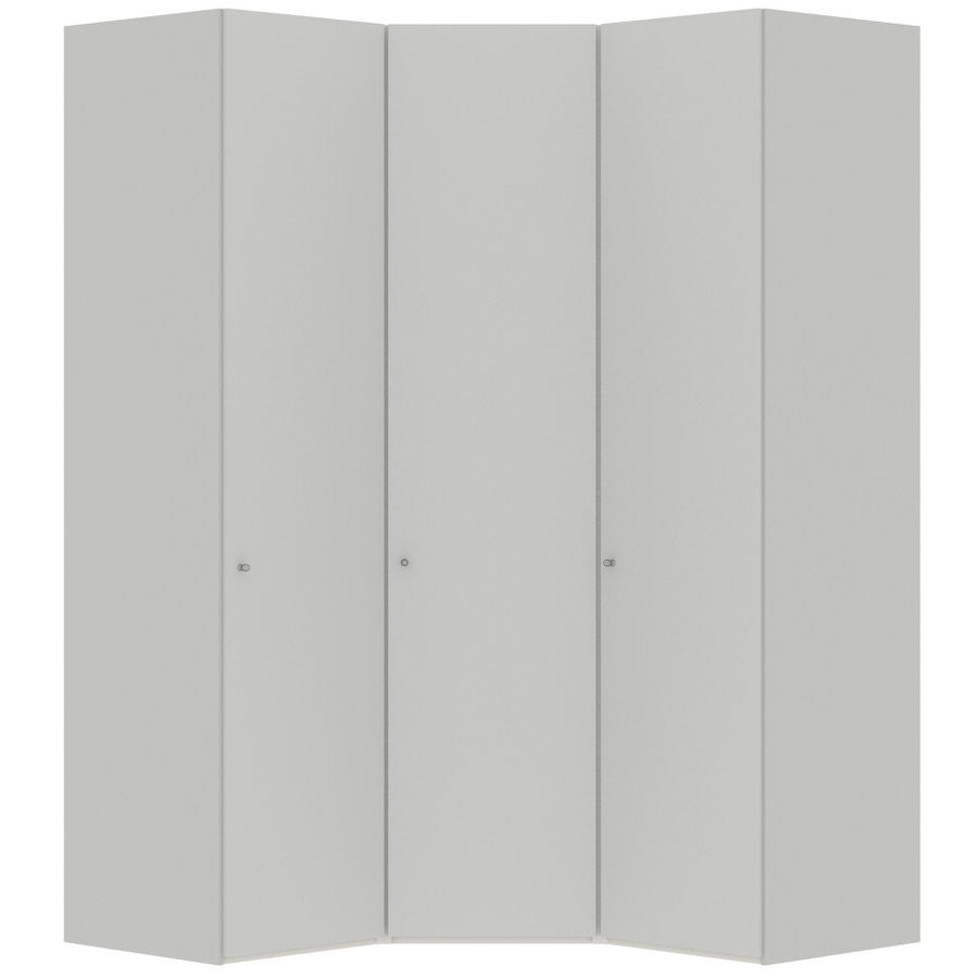 Lichtgrijs Hoek Kledingkast 3 deuren Lichtgrijs Hoek Kledingkast 3 deuren
