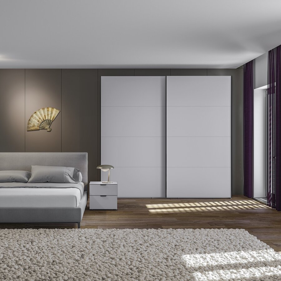 Lichtgrijs Schuifdeurkast 152 cm Lichtgrijs Schuifdeurkast 152 cm