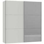 Jutzler Lichtgrijs / Donker Spiegel Schuifdeurkast 202 cm Jutzler Lichtgrijs / Donker Spiegel Schuifdeurkast 202 cm