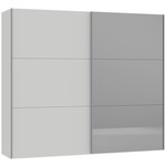 Jutzler Lichtgrijs / Donker Spiegel Schuifdeurkast 253 cm Jutzler Lichtgrijs / Donker Spiegel Schuifdeurkast 253 cm