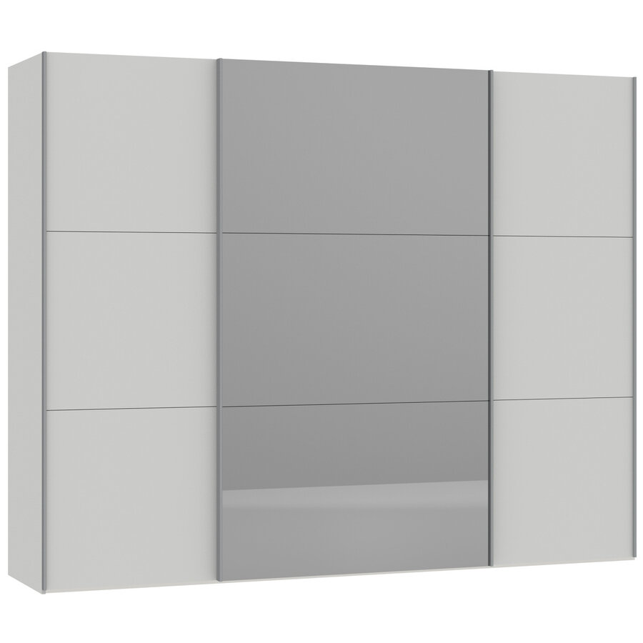 Lichtgrijs / Donker Spiegel Schuifdeurkast 278 cm Lichtgrijs / Donker Spiegel Schuifdeurkast 278 cm