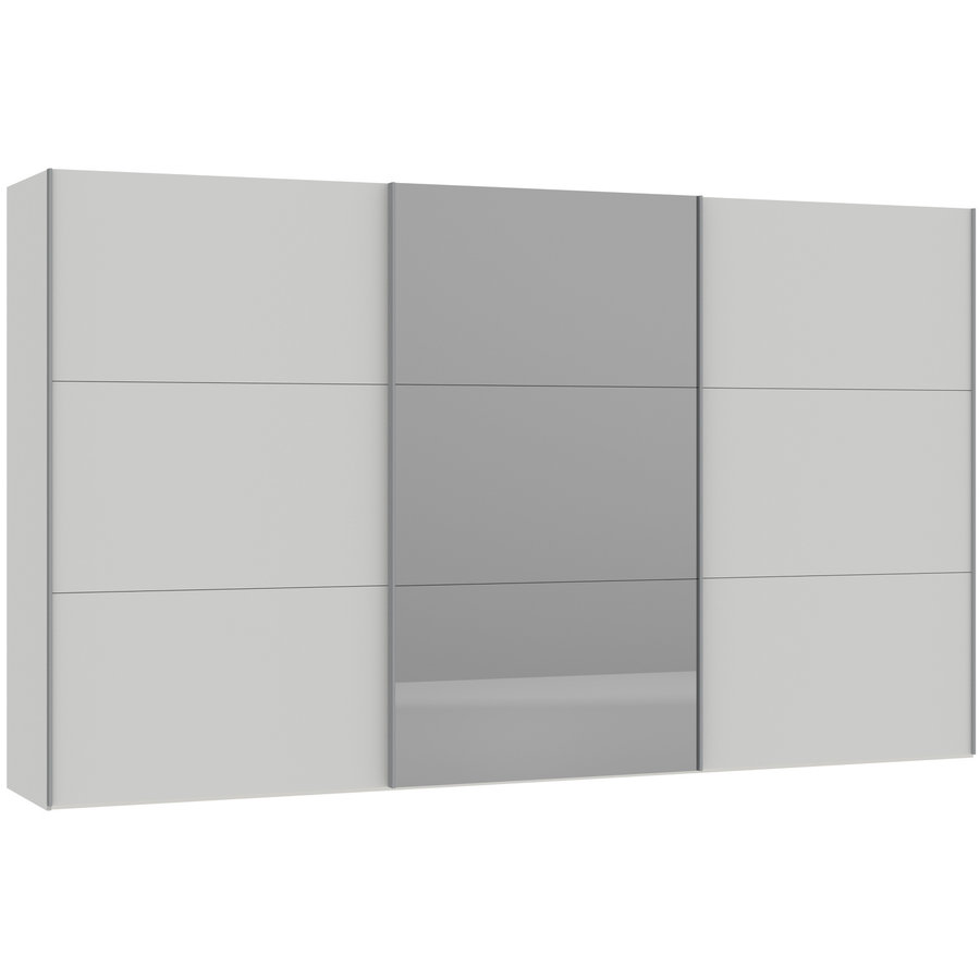 Lichtgrijs / Donker Spiegel Schuifdeurkast 379 cm Lichtgrijs / Donker Spiegel Schuifdeurkast 379 cm