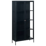 Hygge Interiors Carmel Glazen Opbergkast 190 cm Zwart Hygge Interiors Carmel Glazen Opbergkast 190 cm Zwart