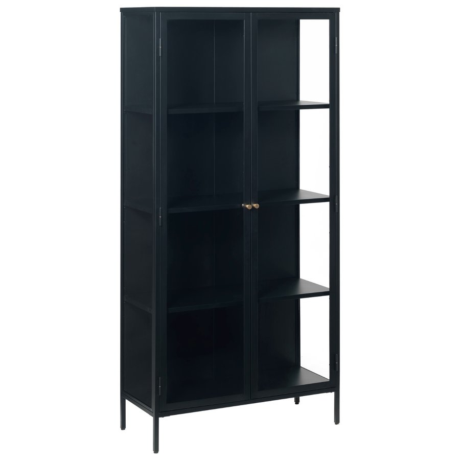 Carmel Glazen Opbergkast 190 cm Zwart Carmel Glazen Opbergkast 190 cm Zwart