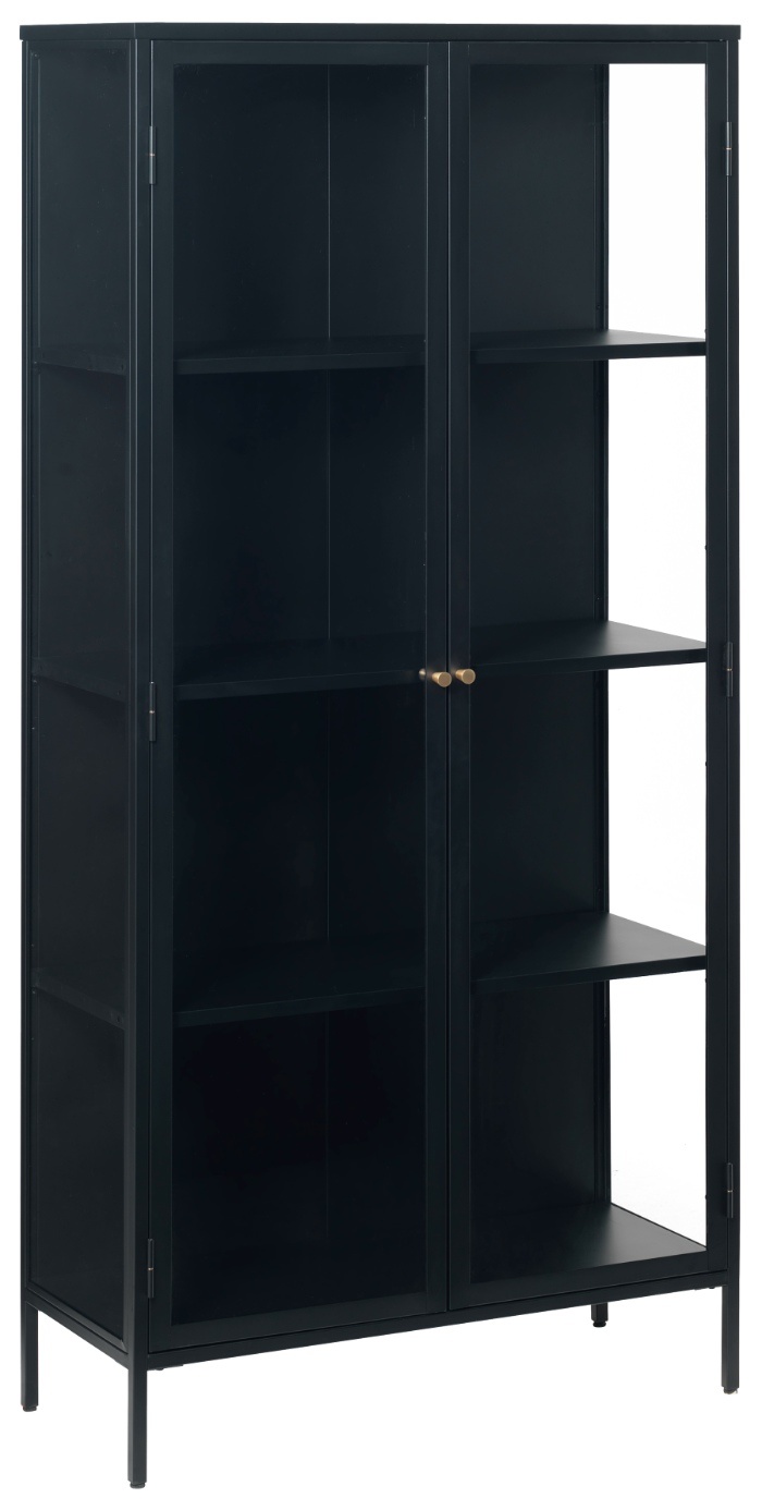 Hygge Interiors Carmel Glazen Opbergkast 190 cm Zwart
