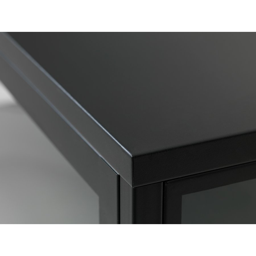 Carmel Glazen Opbergkast 160 cm Zwart Carmel Glazen Opbergkast 160 cm Zwart