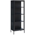 Hygge Interiors Carmel Glazen Opbergkast 160 cm Zwart Hygge Interiors Carmel Glazen Opbergkast 160 cm Zwart