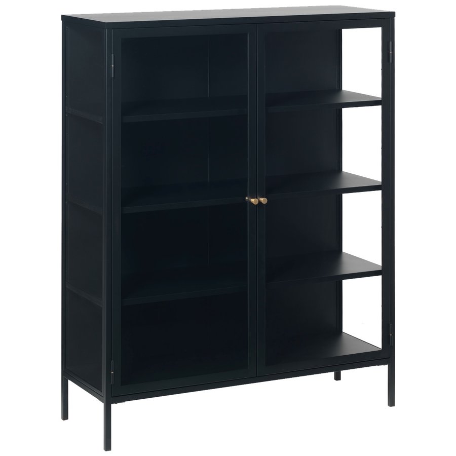 Carmel Glazen Opbergkast 140 cm Zwart Carmel Glazen Opbergkast 140 cm Zwart