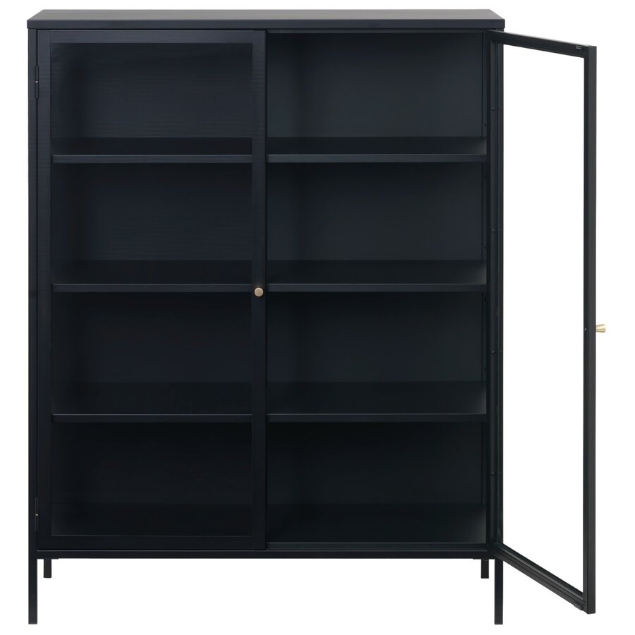 Carmel Glazen Opbergkast 140 cm Zwart Carmel Glazen Opbergkast 140 cm Zwart
