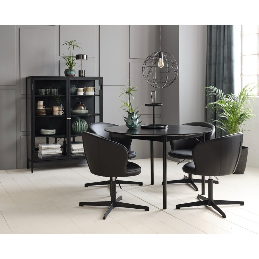 Carmel Glazen Opbergkast 140 cm Zwart Carmel Glazen Opbergkast 140 cm Zwart