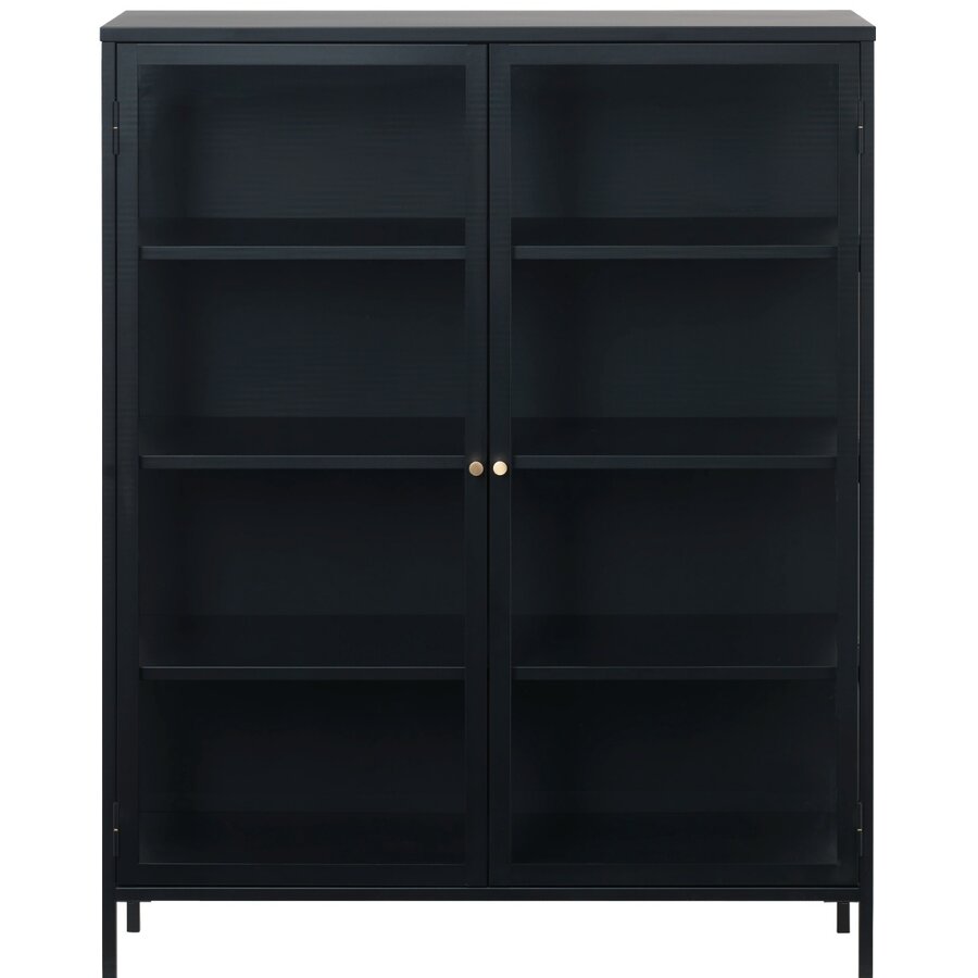 Carmel Glazen Opbergkast 140 cm Zwart Carmel Glazen Opbergkast 140 cm Zwart