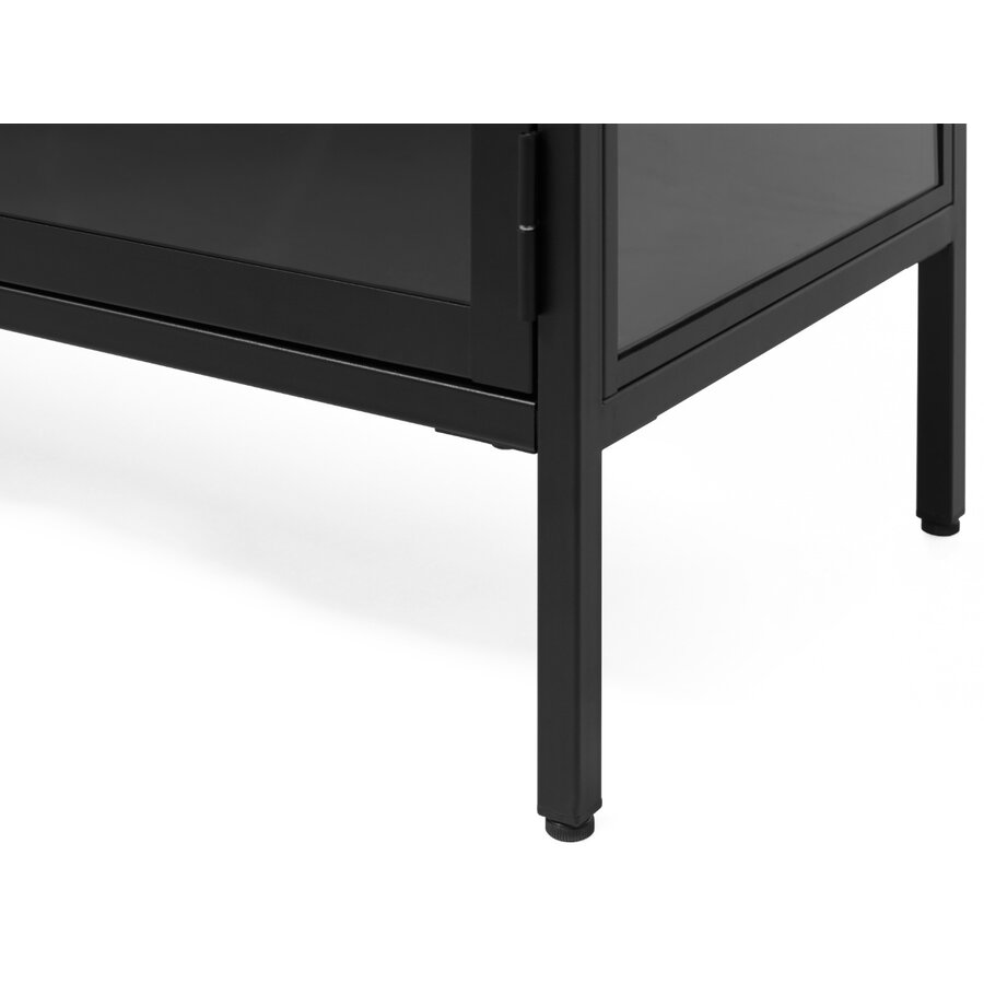 Carmel Glazen Opbergkast 140 cm Zwart Carmel Glazen Opbergkast 140 cm Zwart