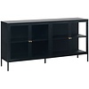 Carmel Glazen Dressoir 4-Deuren Zwart