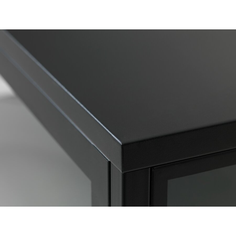 Carmel Glazen Dressoir 3-Deuren Zwart Carmel Glazen Dressoir 3-Deuren Zwart