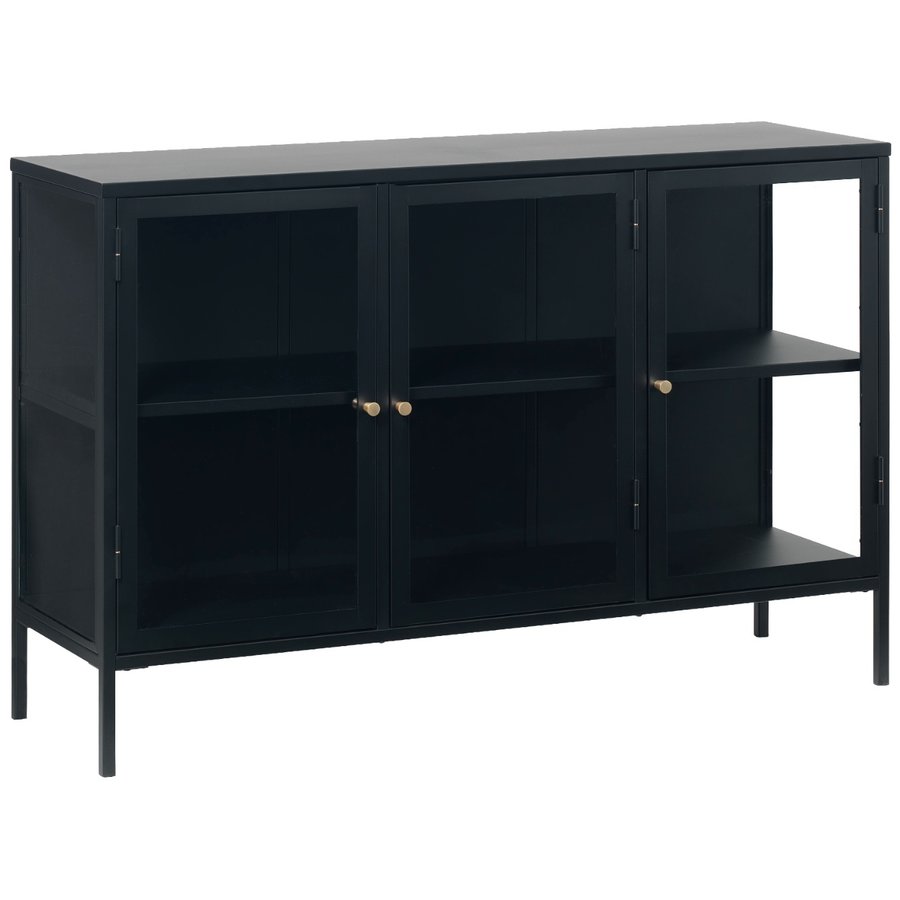 Carmel Glazen Dressoir 3-Deuren Zwart Carmel Glazen Dressoir 3-Deuren Zwart