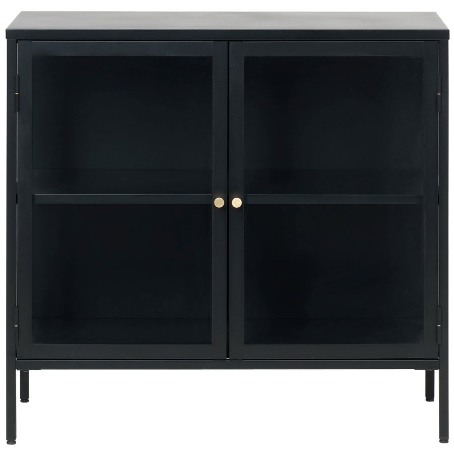 Carmel Glazen Dressoir 2-Deuren Zwart