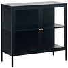 Carmel Glazen Dressoir 2-Deuren Zwart