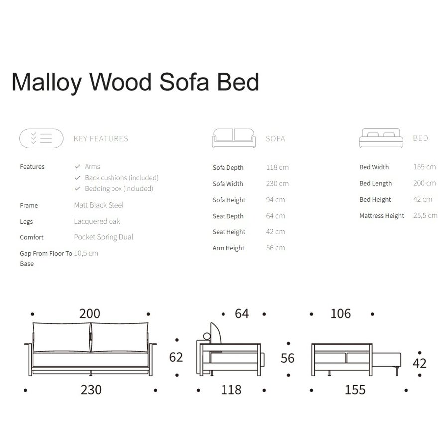 Malloy Wood Slaapbank Kenya Gravel Malloy Wood Slaapbank Kenya Gravel