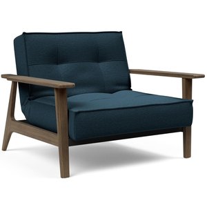 Innovation Living Splitback Fauteuil Marineblauw / Gerookt Eiken