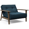 Splitback Fauteuil Marineblauw / Gerookt Eiken