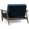 Splitback Fauteuil Marineblauw / Gerookt Eiken