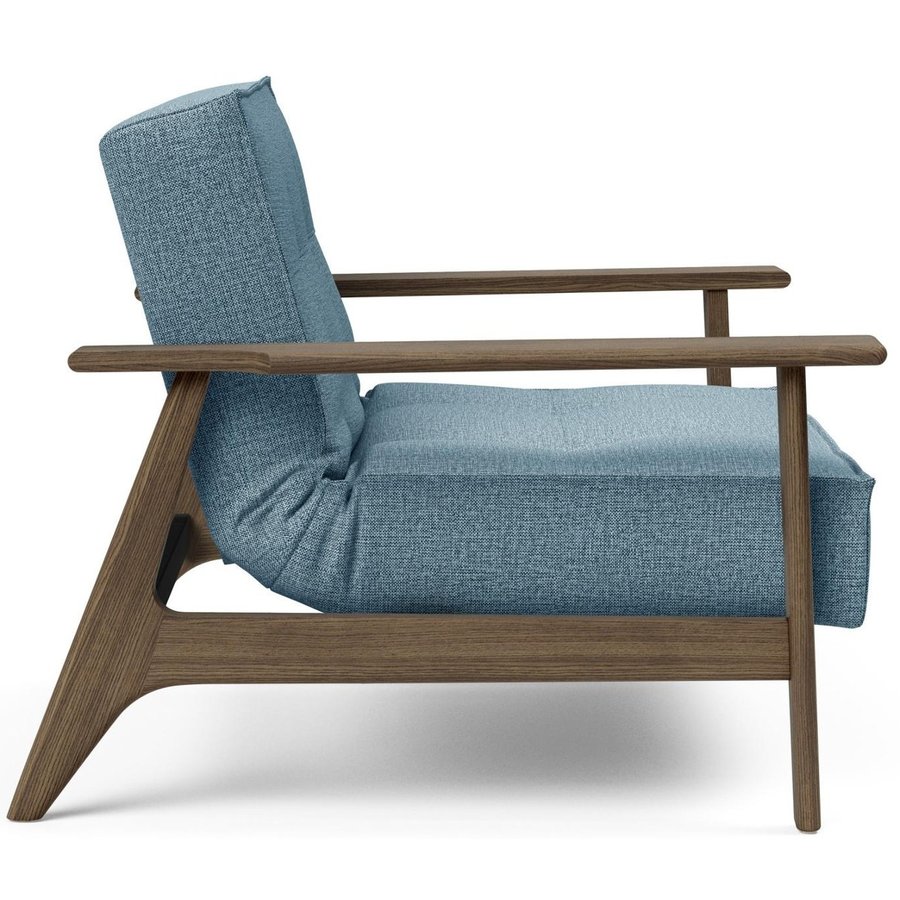 Splitback Fauteuil Blauw / Gerookt Eiken Splitback Fauteuil Blauw / Gerookt Eiken