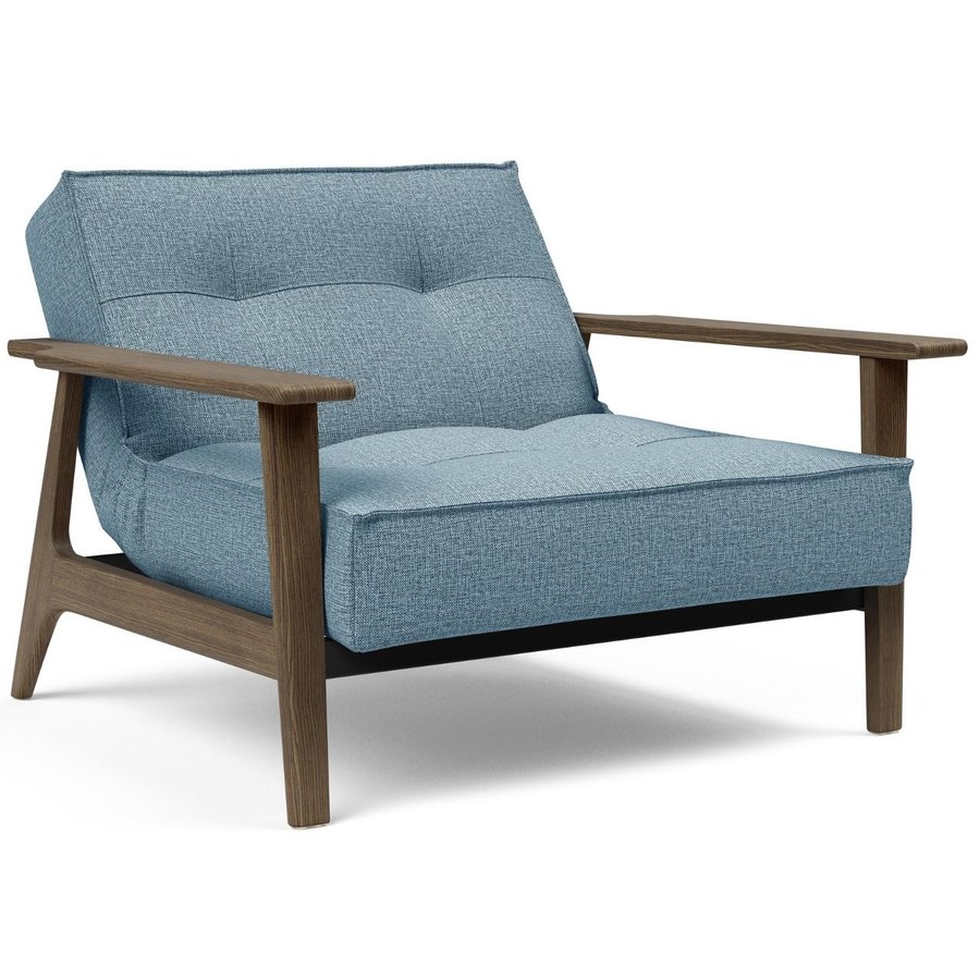 Splitback Fauteuil Blauw / Gerookt Eiken Splitback Fauteuil Blauw / Gerookt Eiken