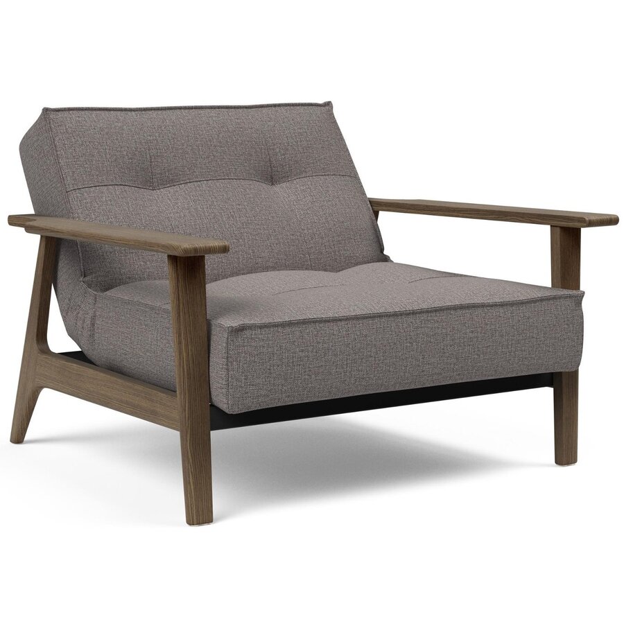 Splitback Fauteuil Grijs / Gerookt Eiken