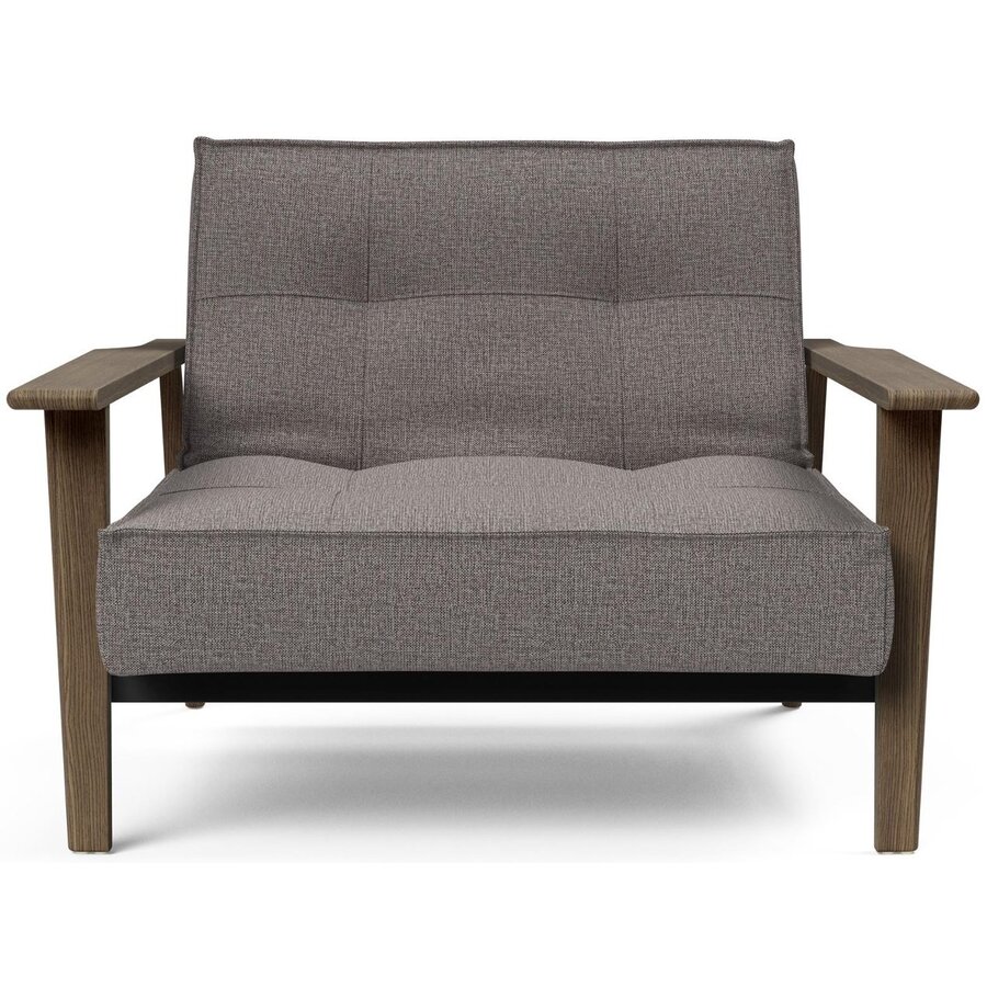 Splitback Fauteuil Grijs / Gerookt Eiken