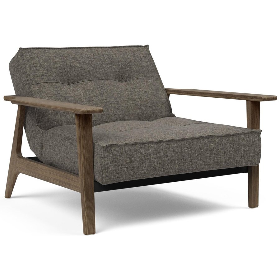 Splitback Fauteuil Donkergrijs / Gerookt Eiken Splitback Fauteuil Donkergrijs / Gerookt Eiken