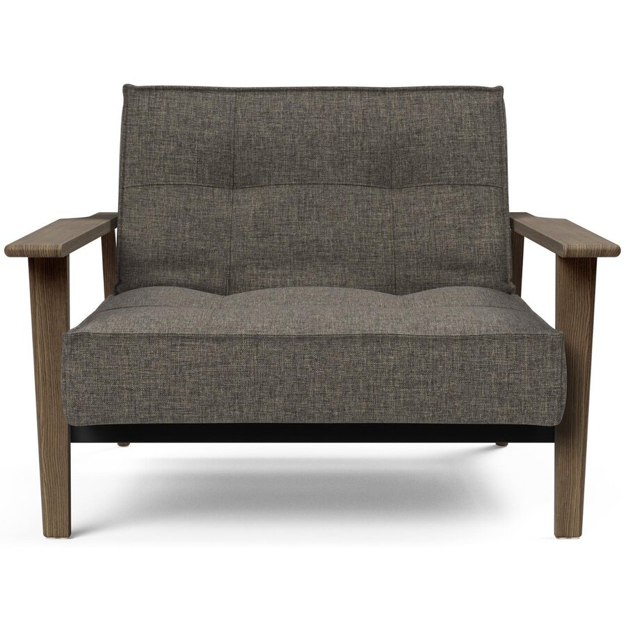 Splitback Fauteuil Donkergrijs / Gerookt Eiken Splitback Fauteuil Donkergrijs / Gerookt Eiken